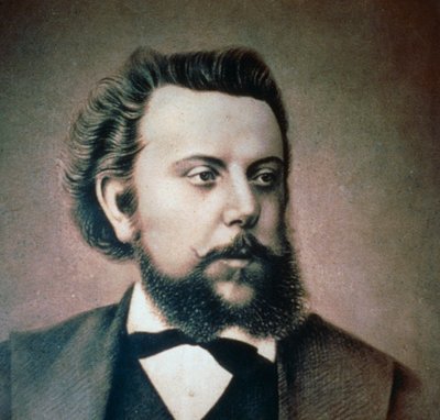 Porträt des russischen Komponisten Modest Mussorgsky von Ilya Efimovich Repin