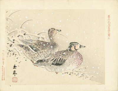 Paar Enten im Schnee von Imao Keinen