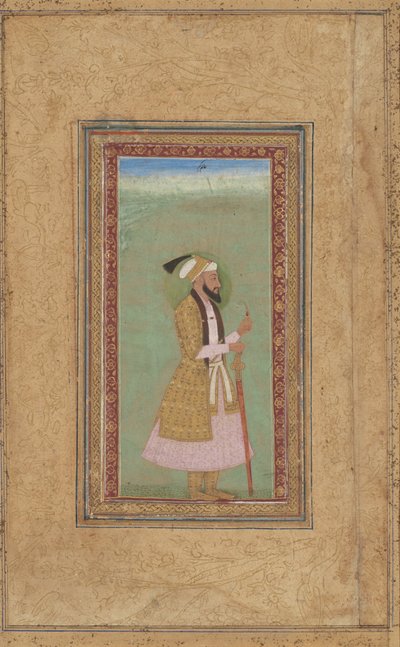 Porträt eines Prinzen mit einem Rubin von Indian 18th Century