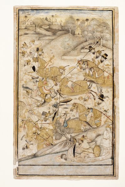 Eine Schlacht, die von Europäern gekämpft wird, ca. 1700 von Indian School