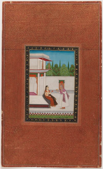 Eine Dame und ihre ältere Dienerin, 1875-1900 von Indian School