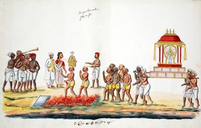Hinduistische Feuerlaufzeremonie von Indian School