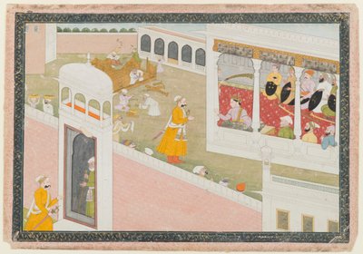 Blatt aus einer verstreuten Hamir Hath Serie, 1800-1810 von Indian School