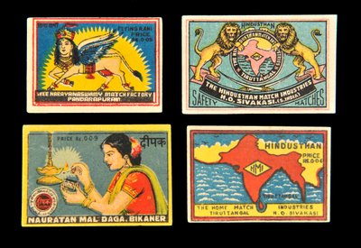 Streichholzschachtel-Etiketten von Indian School