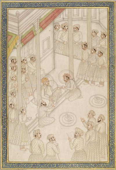 Mughal-Kaiser Akbar hält Hof während seiner letzten Krankheit von Indian School