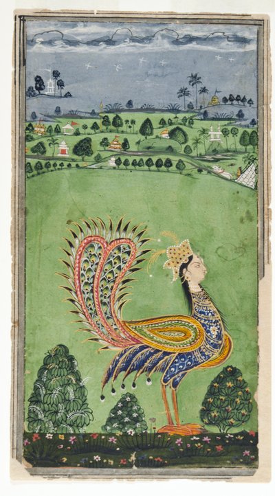 Mythischer Pfau mit Frauenkopf, Hyderabad, ca. 1750 von Indian School