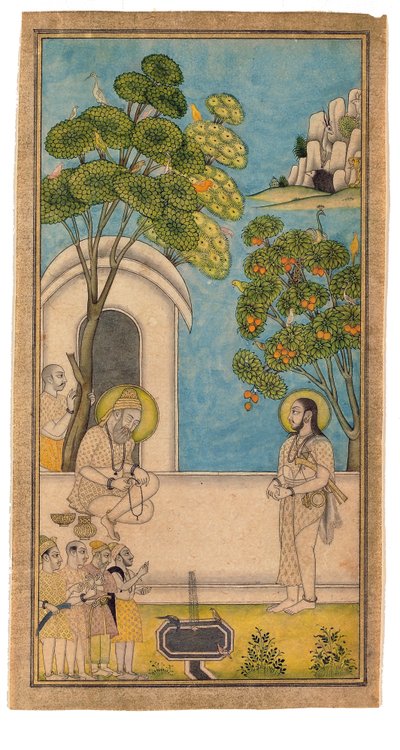 Ein Heiliger besucht einen anderen, 1700-25 von Indian School