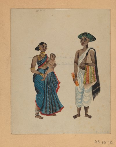 Eine von neun Bildern, die Inder in verschiedenen Berufen zeigen von Indian School