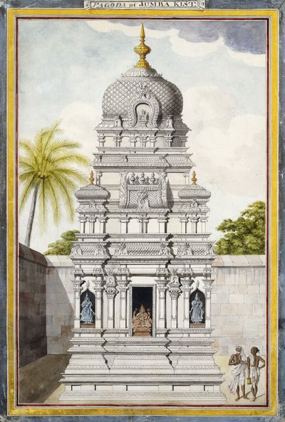 Teil des Tempels von Jambukeshvara, Srirangam, Tamil Nadu, ca. 1800 von Indian School