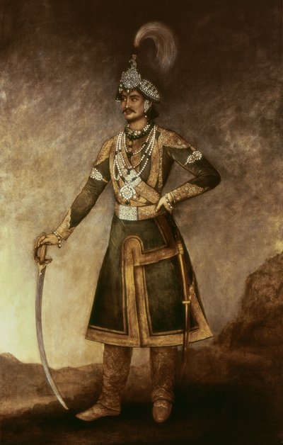 Porträt von Jung Bahadur Koowar Ranajee (1816-77) von Indian School