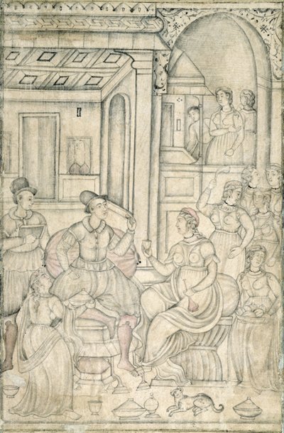 Portugiesische Seeleute mit indischen Frauen von Indian School
