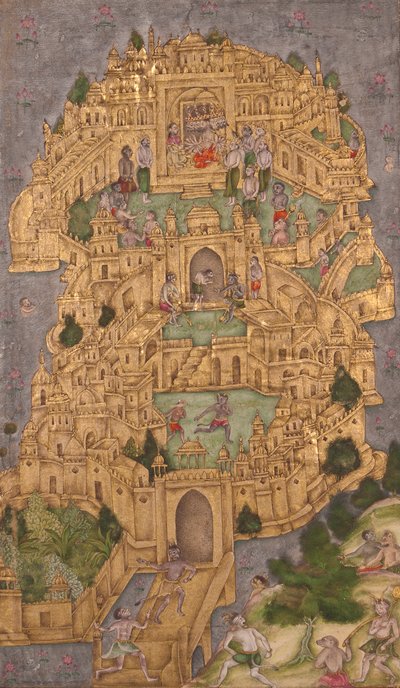 Ravanas goldene Zitadelle in Lanka, ca. 1610 von Indian School