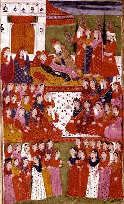 Der Tod von Abu Bakr, Illustration aus Hamla-i-Haydari, von Mirza Muhammad Rafi Bazil, 1808 von Indian School