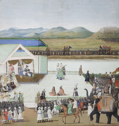 Der türkische Sultan Bayazid wird vor Timur gebracht von Indian School