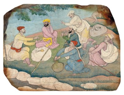 Reisende genießen Musik am Wegesrand, Mitte des 18. Jahrhunderts von Indian School