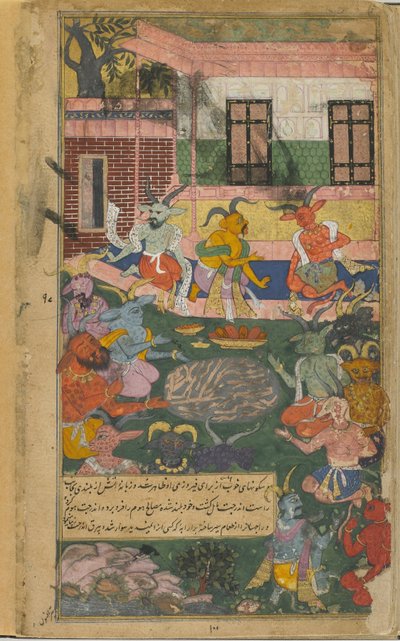 Indrajita opfert, um den Sieg über Rama und Laksmana zu sichern von Indian School