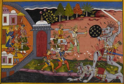 Śatrughna tötet Lavana, wird von den Göttern gelobt und erhält das Königreich Madhu von Indian School