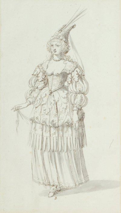 Chloris: alternative Skizze für Henrietta Maria, um 1631 von Inigo Jones