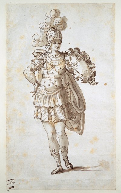 Ritter oder Knappe mit einem Schild von Inigo Jones