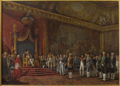 Abordnung des römischen Senats, die Napoleon I. am 16. November 1809 ihre Huldigung darbringt, 1810 von Innocent Louis Goubaud
