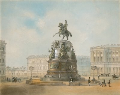 Das Reiterdenkmal von Nikolaus I. von Russland auf dem Isaaksplatz in Sankt Petersburg von Iosif Iosifovich Charlemagne