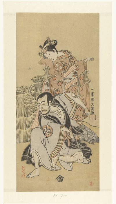 Schauspieler Nakamura Utaemon I und Arashi Hinaji im Stück Kiyomizu Seigen von Ippitsusai Bunchō
