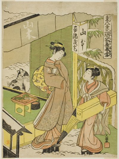 Nikenjaya no Bosetsu, aus der Serie "Azuma Hakkei" von Ippitsusai Bunchō