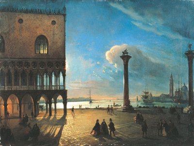 Piazzetta San Marco im Mondlicht, Venedig von Ippolito Caffi