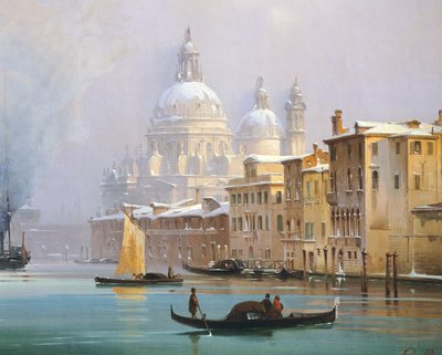 Venedig im Schnee von Ippolito Caffi