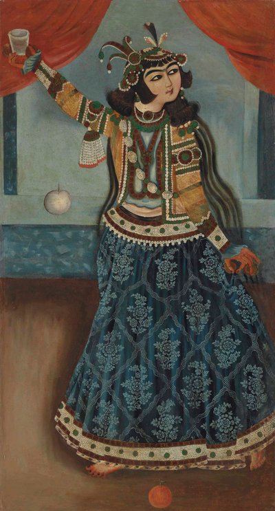 Eine Tänzerin im blauen Kleid von Iranian School