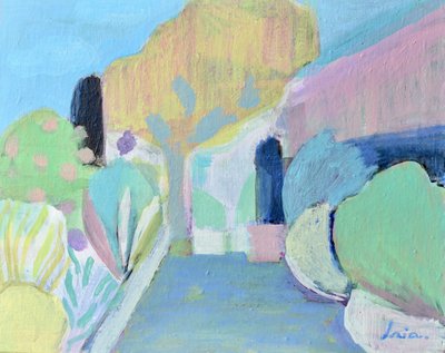Pastell Gartenweg von Iria Fernandez