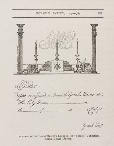 Einladung der Großmeisterloge, Mitte 1700er von Irish School