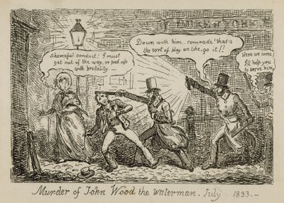 Mord an John Wood dem Wasserträger, Juli 1833 (Gravur) von Isaac (after) Cruikshank