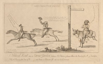 Westminster-Rennen, ein politisches Rennen im Convent Garden von Isaac Cruikshank