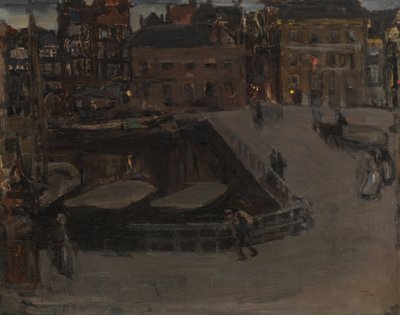 Der Damrak am Abend von Isaac Israels