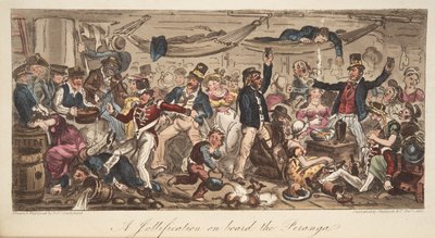 Die Rückkehr zum Hafen, aus The English Spy, veröffentlicht 1824 von Isaac Robert Cruikshank