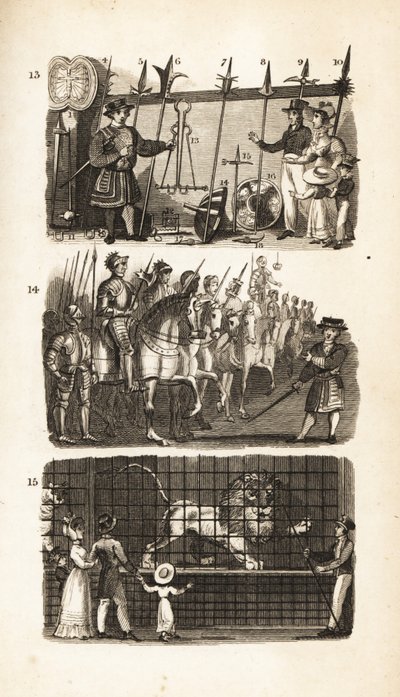 Der Tower von London: die Rüstkammer, die Pferderüstkammer und wilde Tiere im Tower von Isaac Taylor
