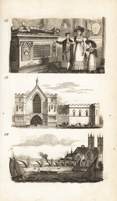 Gräber in der Westminster Abbey, Westminster Hall und Westminster Bridge von Isaac Taylor