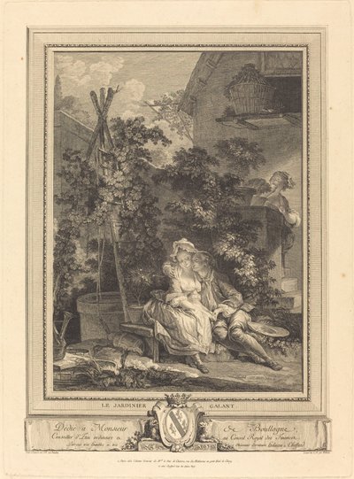 Der galante Gärtner von Isidore Stanislas Helman after Pierre Antoine Baudouin