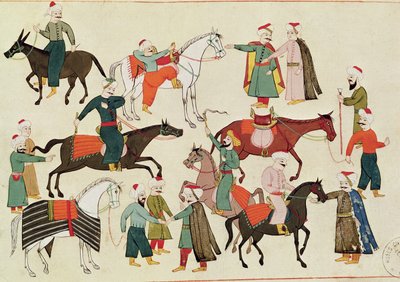 Ms 1671 Ein Pferdemarkt, ca. 1580 von Islamic School