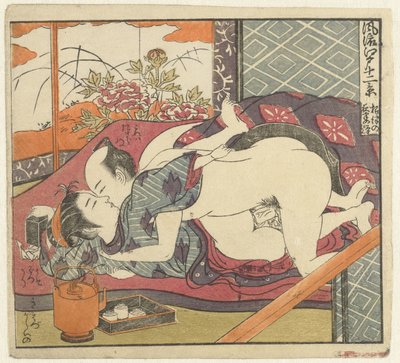 Liebespaar beim Teeservice von Isoda Koryusai