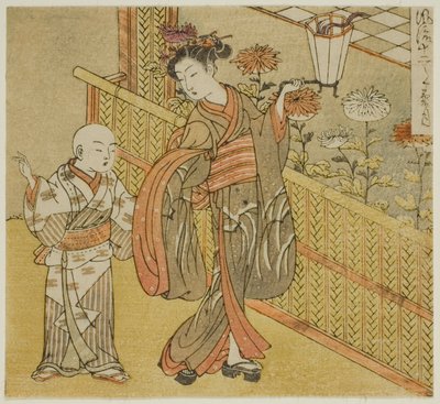Der neunte Monat (Kikuzuki), aus der Serie "Modische zwölf Monate (Furyu juni tsuki)" von Isoda Koryusai