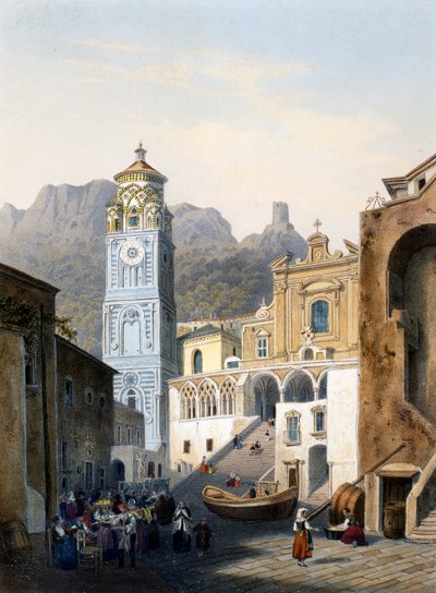 Kathedrale von Amalfi mit alter Fassade von Isodore Laurent Deroy