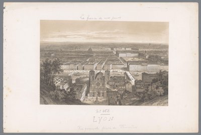 Blick auf Lyon und die Kathedrale von Fourvière von Isodore Laurent Deroy