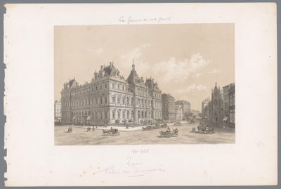 Ansicht des Palais de la Bourse in Lyon von Isodore Laurent Deroy