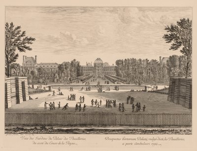 Ansicht des Palastes und der Tuileriengärten vom Hof der Königin von Israël Silvestre