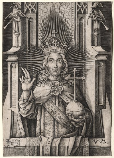 Christus der Erlöser Salvator Mundi von Israhel van Meckenem