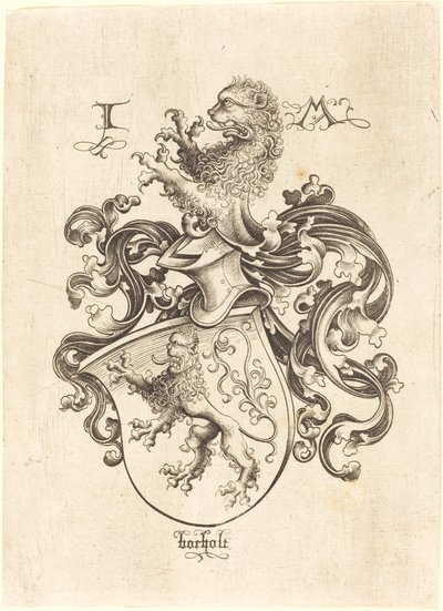 Wappen mit Löwe, ca. 1480-1490 von Israhel van Meckenem