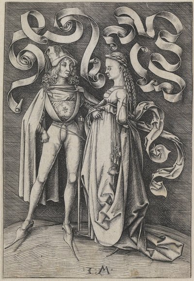 Ritter und eine Dame (Szenen aus dem täglichen Leben) von Israhel van Meckenem