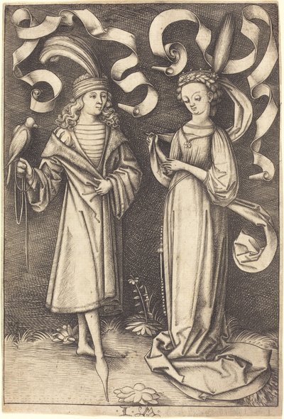 Der Falkner und die edle Dame von Israhel van Meckenem
